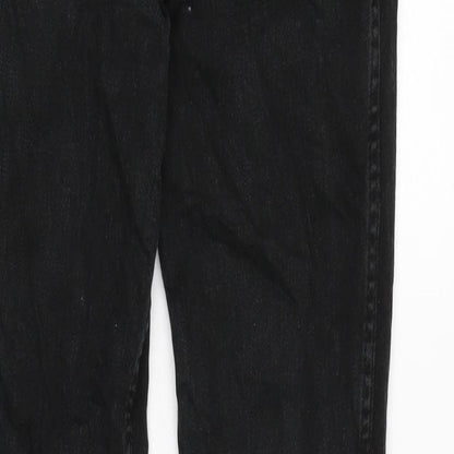 Levis Mens Grey Cotton Straight Jeans Size 28 in L30 in Regular Zip