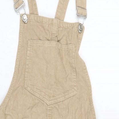Denim & Co. Womens Black Cotton Pinafore/Dungaree Dress Size 8 Square Neck Snap
