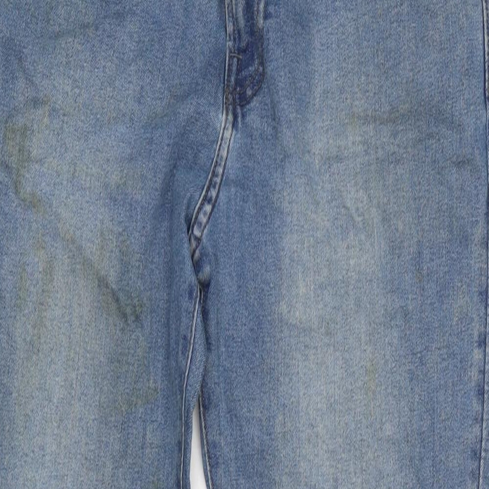 H&M Mens Blue Cotton Blend Straight Jeans Size 30 in L29 in Regular Zip