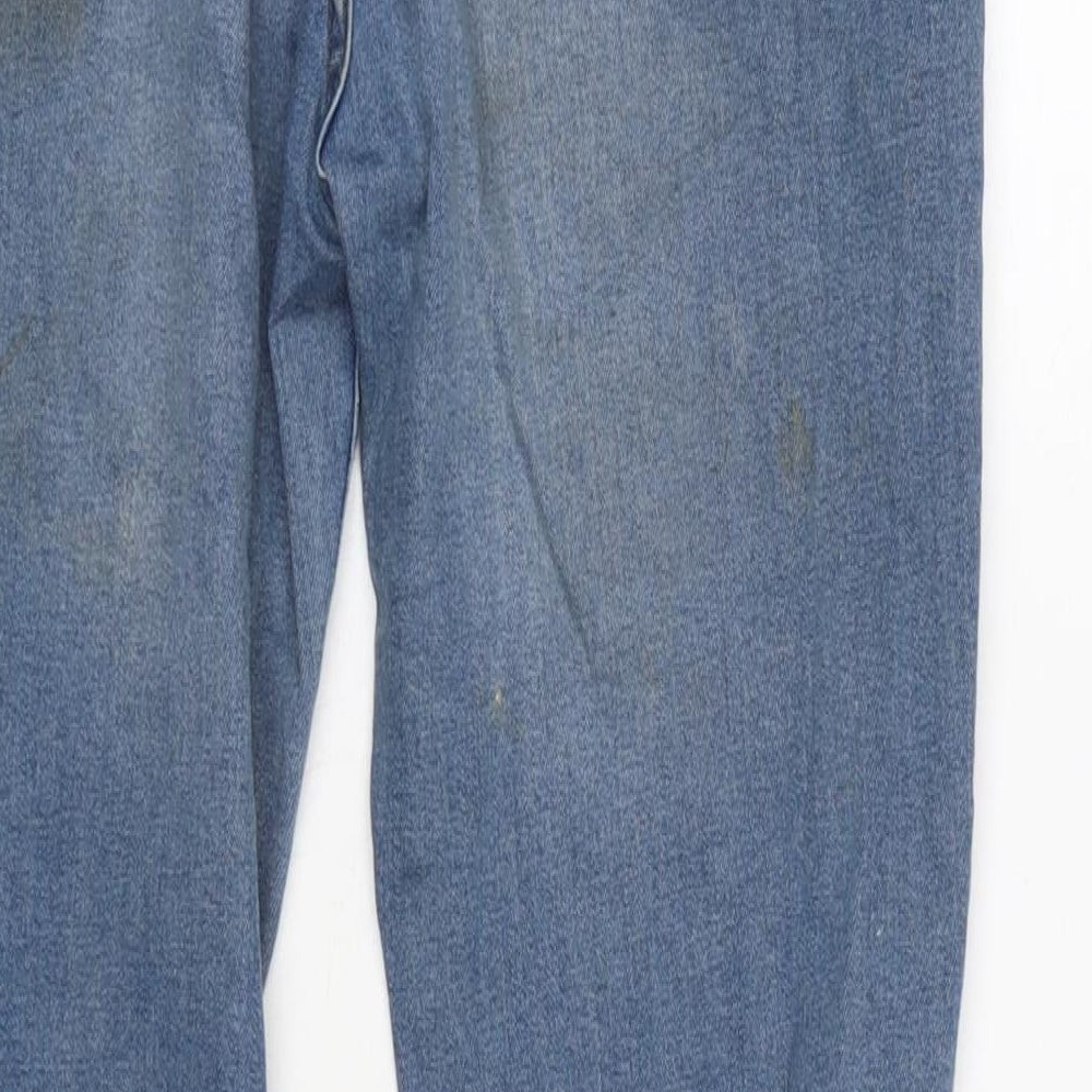 H&M Mens Blue Cotton Blend Straight Jeans Size 30 in L29 in Regular Zip