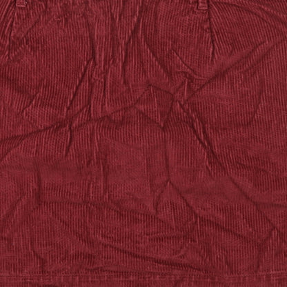 TU Womens Red Cotton A-Line Skirt Size 12 Zip