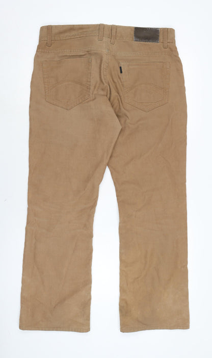 6th Sense Womens Brown Cotton Straight Jeans Size 34 in L28 in Regular Zip
