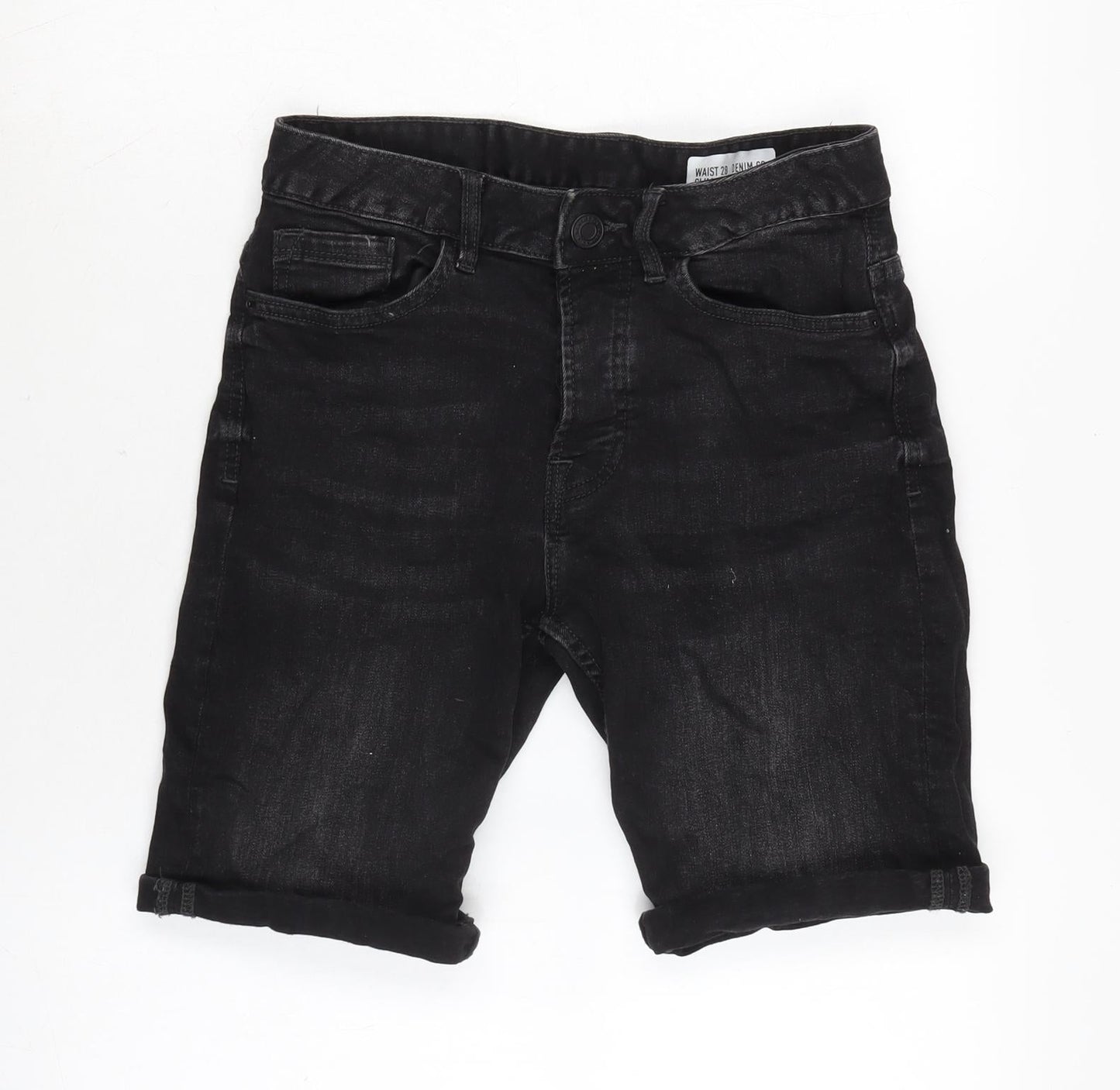 Denim & Co. Mens Black Cotton Bermuda Shorts Size 28 in L10 in Regular Button