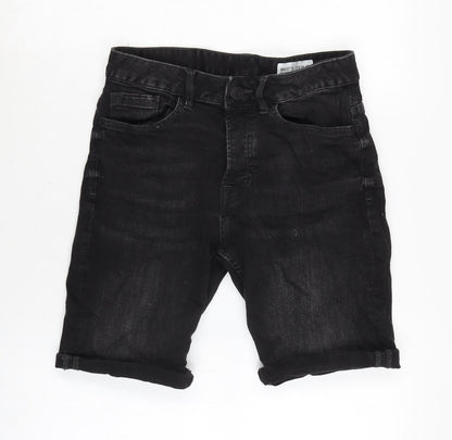 Denim & Co. Mens Black Cotton Bermuda Shorts Size 28 in L10 in Regular Button