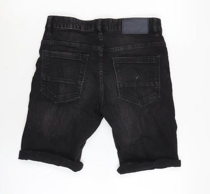 Denim & Co. Mens Black Cotton Bermuda Shorts Size 28 in L10 in Regular Button