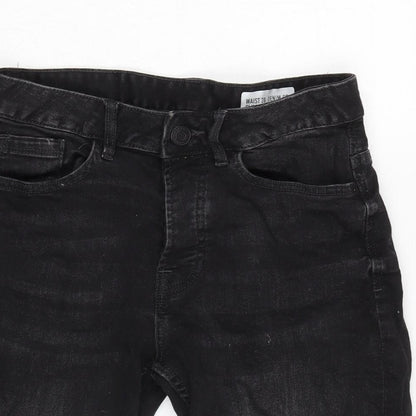 Denim & Co. Mens Black Cotton Bermuda Shorts Size 28 in L10 in Regular Button