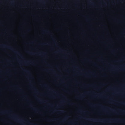 Damart Womens Blue Cotton A-Line Skirt Size 14 Button