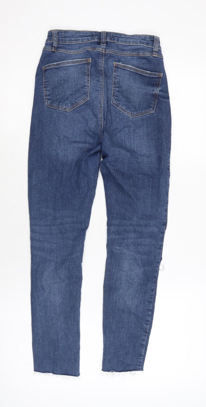 Denim & Co. Womens Blue Cotton Blend Tapered Jeans Size 4 L23.5 in Regular Zip - Waist 20In.
