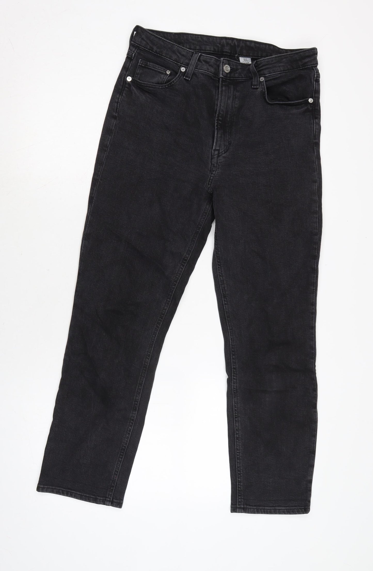 Womens UK Size 12 H&M Regular Fit Straight Grey Jeans