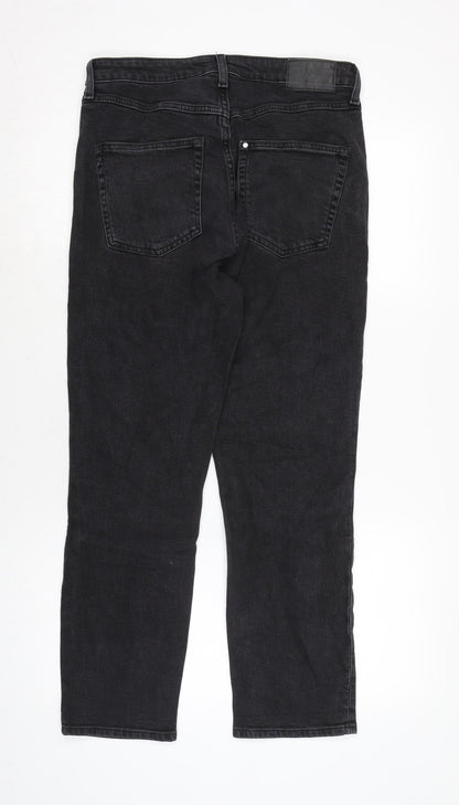 Womens UK Size 12 H&M Regular Fit Straight Grey Jeans