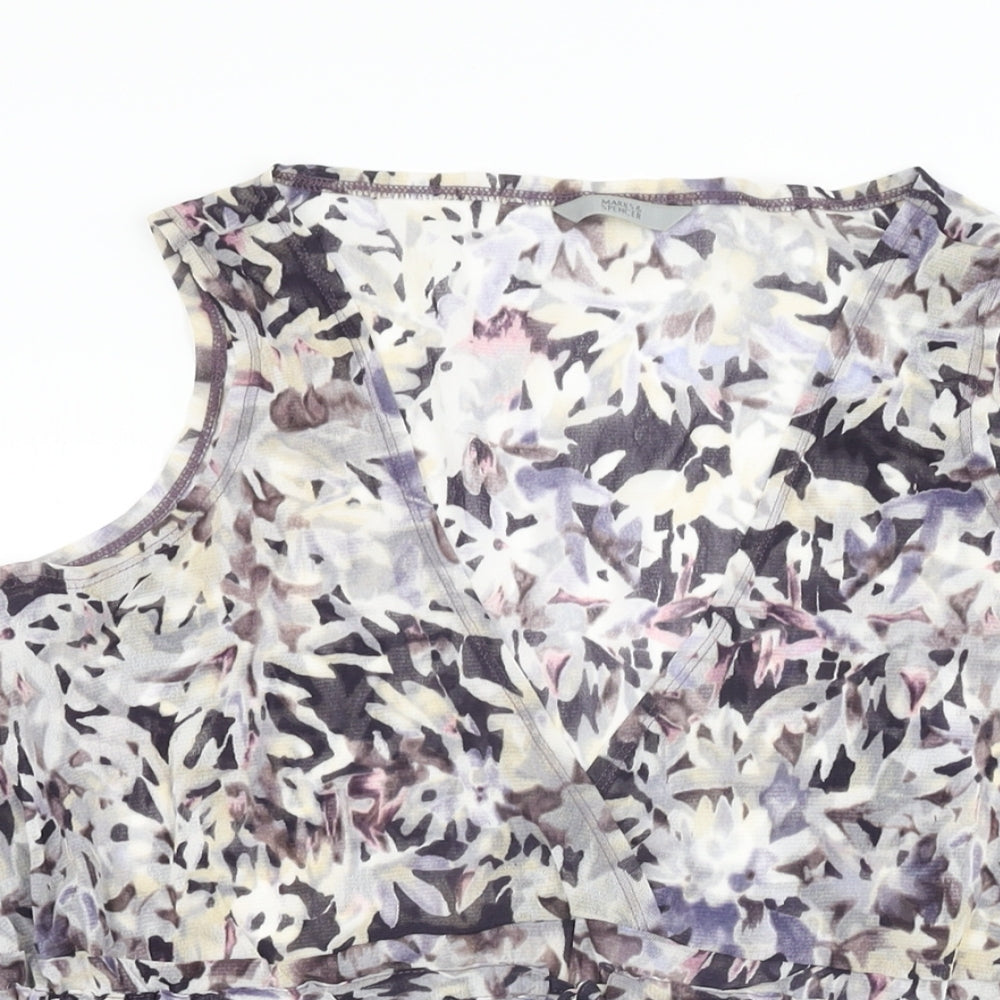 Womens UK Size 16 Marks and Spencer Multicoloured Basic Blouse
