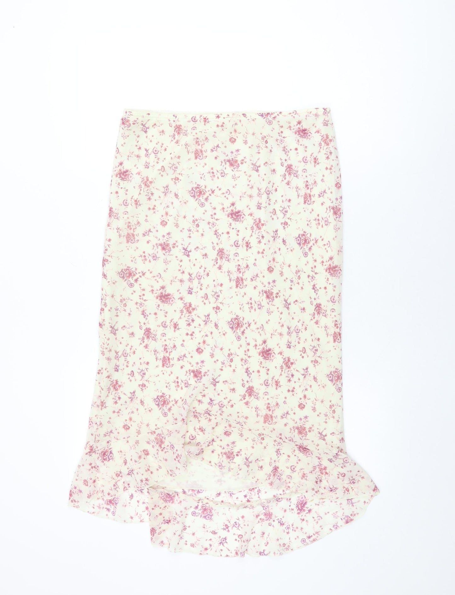 AMARANTO Womens Ivory Floral Polyester Flare Skirt Size 12