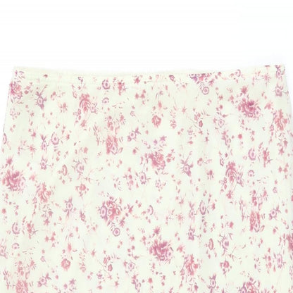 AMARANTO Womens Ivory Floral Polyester Flare Skirt Size 12