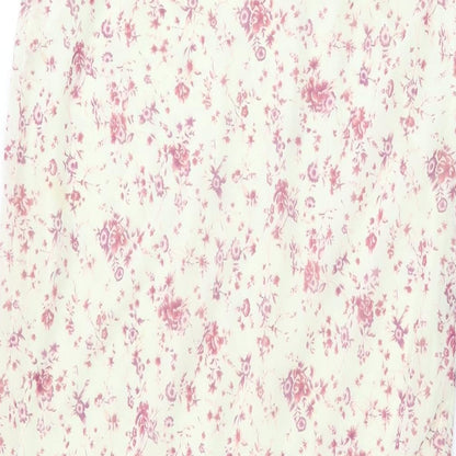 AMARANTO Womens Ivory Floral Polyester Flare Skirt Size 12