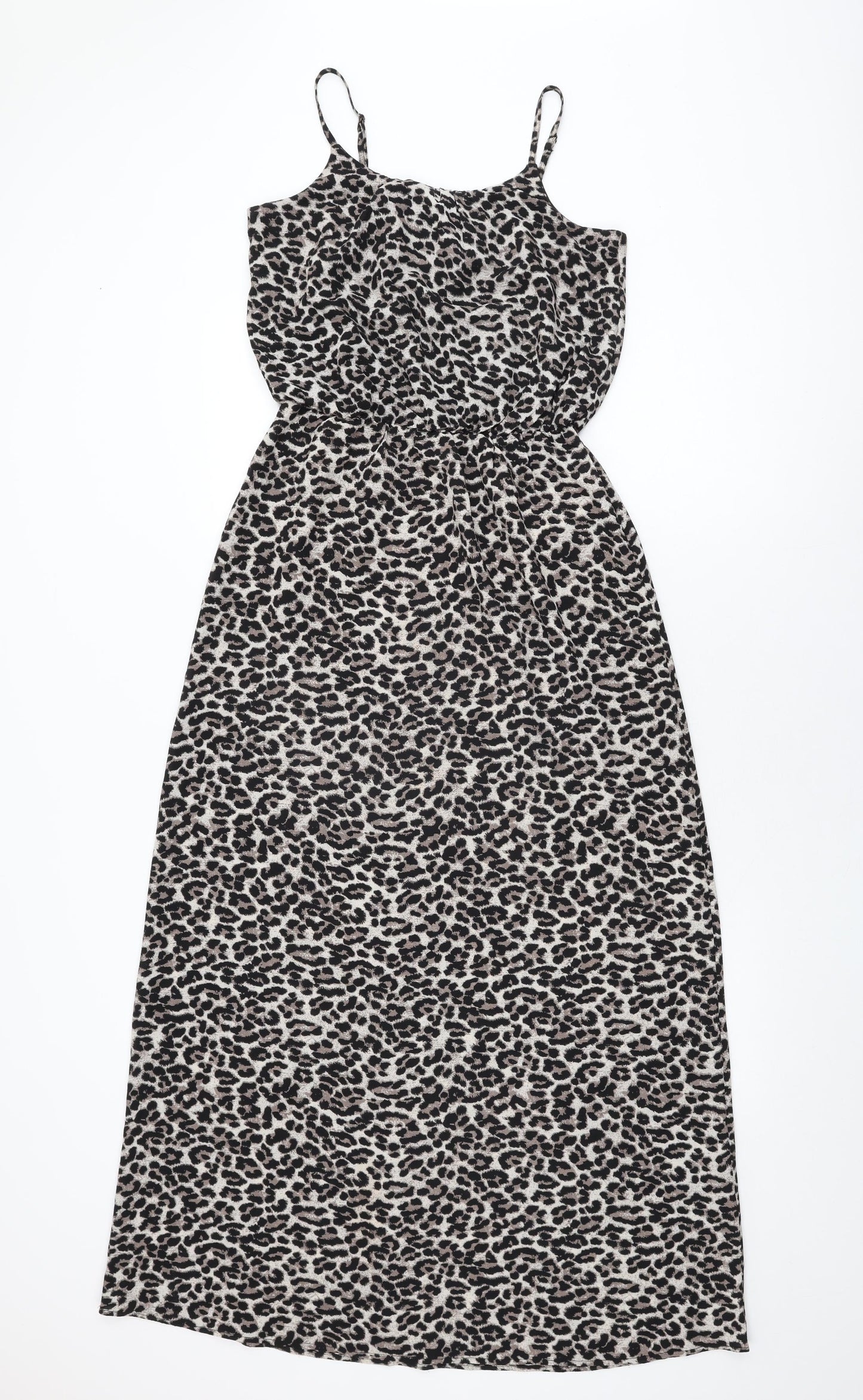 Only Womens Beige Animal Print Polyester Maxi Size 6 Round Neck Pullover