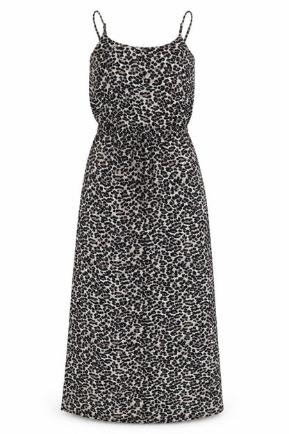 Only Womens Beige Animal Print Polyester Maxi Size 6 Round Neck Pullover