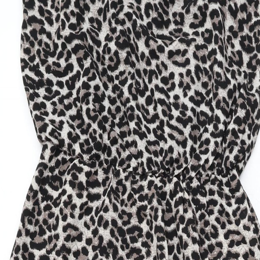 Only Womens Beige Animal Print Polyester Maxi Size 6 Round Neck Pullover