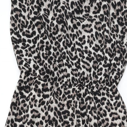 Only Womens Beige Animal Print Polyester Maxi Size 6 Round Neck Pullover