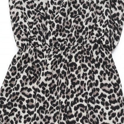 Only Womens Beige Animal Print Polyester Maxi Size 6 Round Neck Pullover