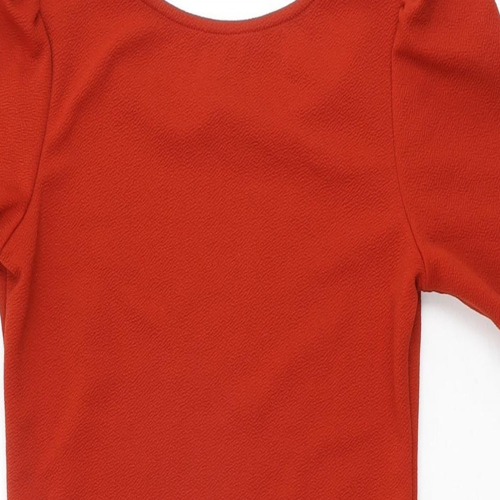 Dorothy Perkins Womens Red Polyester Bodycon Size 10 Round Neck Pullover