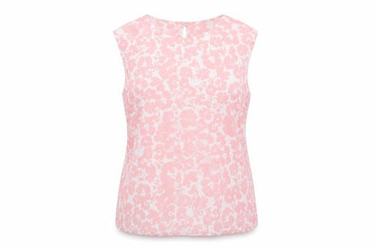 New Look Womens Pink Floral Polyester Basic T-Shirt Size 16 Round Neck