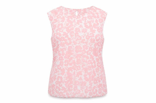 New Look Womens Pink Floral Polyester Basic T-Shirt Size 16 Round Neck