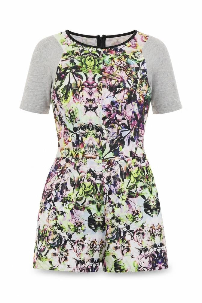 Womens UK Size 8 Warehouse One-Piece Multicoloured Playsuit