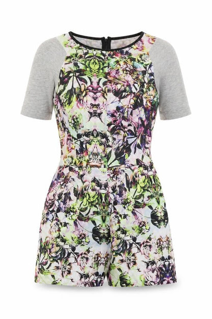 Womens UK Size 8 Warehouse One-Piece Multicoloured Playsuit