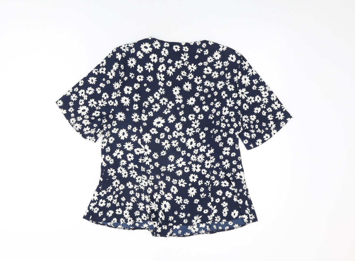 Womens UK Size 14 David Nieper Blue Basic Button-Up