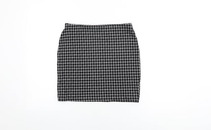 New Look Womens Black Geometric Polyester Mini Skirt Size 10