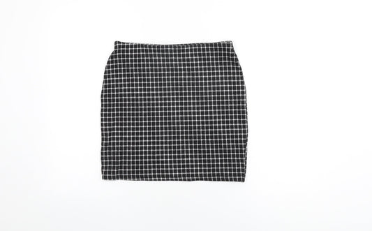 New Look Womens Black Geometric Polyester Mini Skirt Size 10