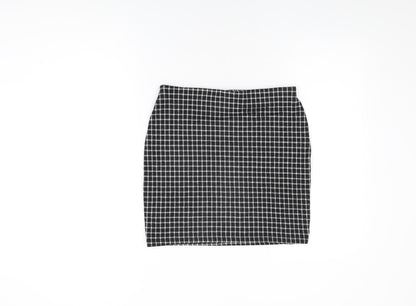 New Look Womens Black Geometric Polyester Mini Skirt Size 10