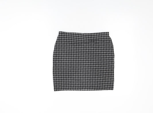 New Look Womens Black Geometric Polyester Mini Skirt Size 10