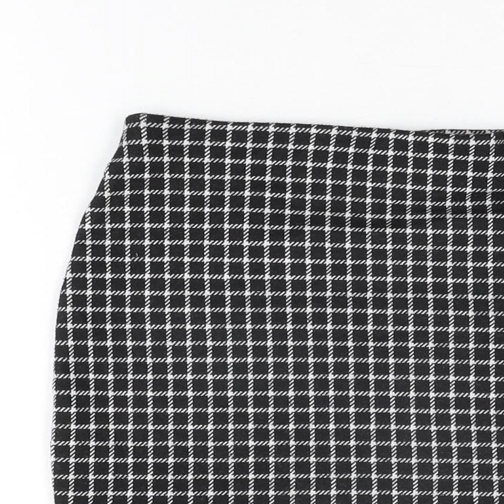 New Look Womens Black Geometric Polyester Mini Skirt Size 10