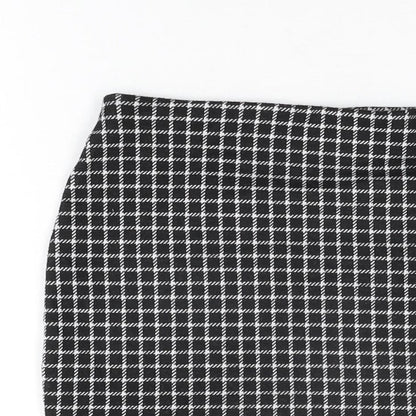 New Look Womens Black Geometric Polyester Mini Skirt Size 10