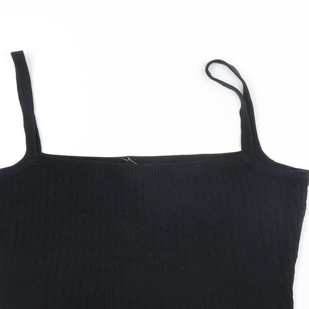 Womens UK Size S VILA Black Basic T-Shirt
