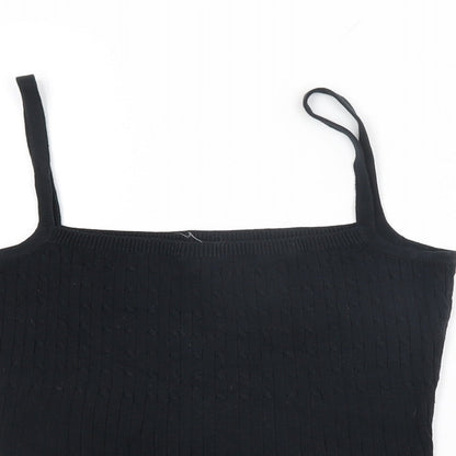 Womens UK Size S VILA Black Basic T-Shirt