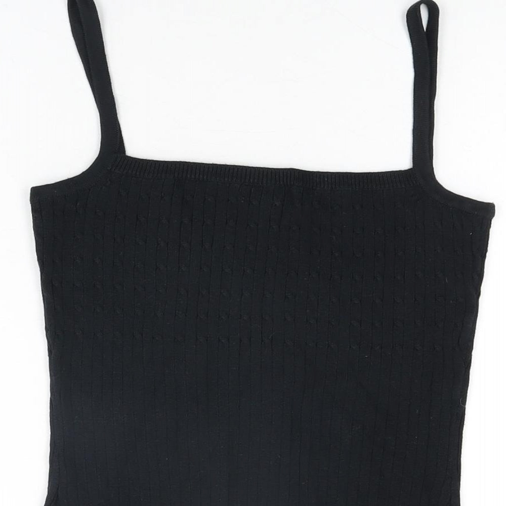Womens UK Size S VILA Black Basic T-Shirt