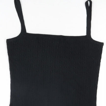 Womens UK Size S VILA Black Basic T-Shirt