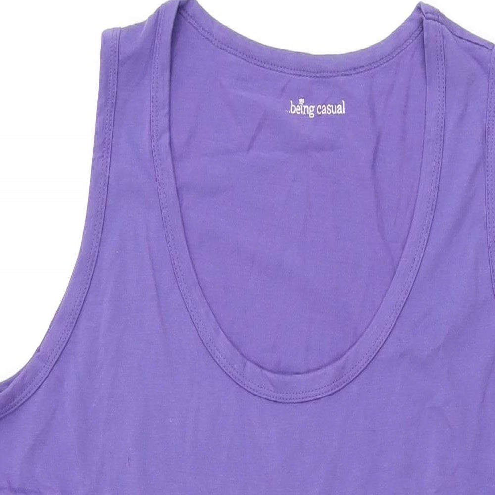 Being Casual Womens Purple Polyester Shift Size 20 Scoop Neck Pullover
