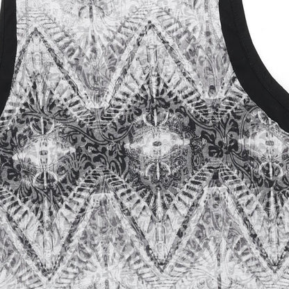Apricot Womens Black Geometric Polyester Shift Size 14 Round Neck Pullover