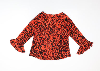 Womens UK Size 8 Wallis Red Basic T-Shirt