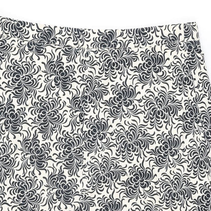 Gap Womens White Floral Cotton Swing Skirt Size 14 Zip