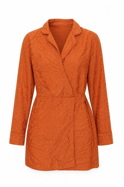 Miss Selfridge Womens Orange Animal Print Polyester Mini Size 10 Collared Pullover