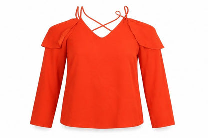 Womens UK Size 8 River Island Red Basic Blouse