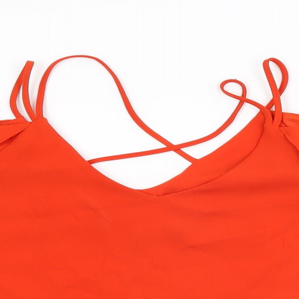 Womens UK Size 8 River Island Red Basic Blouse