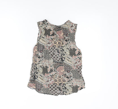 Dorothy Perkins Womens Multicoloured Floral Viscose Basic T-Shirt Size 8 V-Neck
