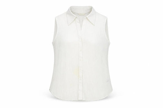 Marks & Spencer Womens White Polyester Basic Button-Up Size 14 Collared