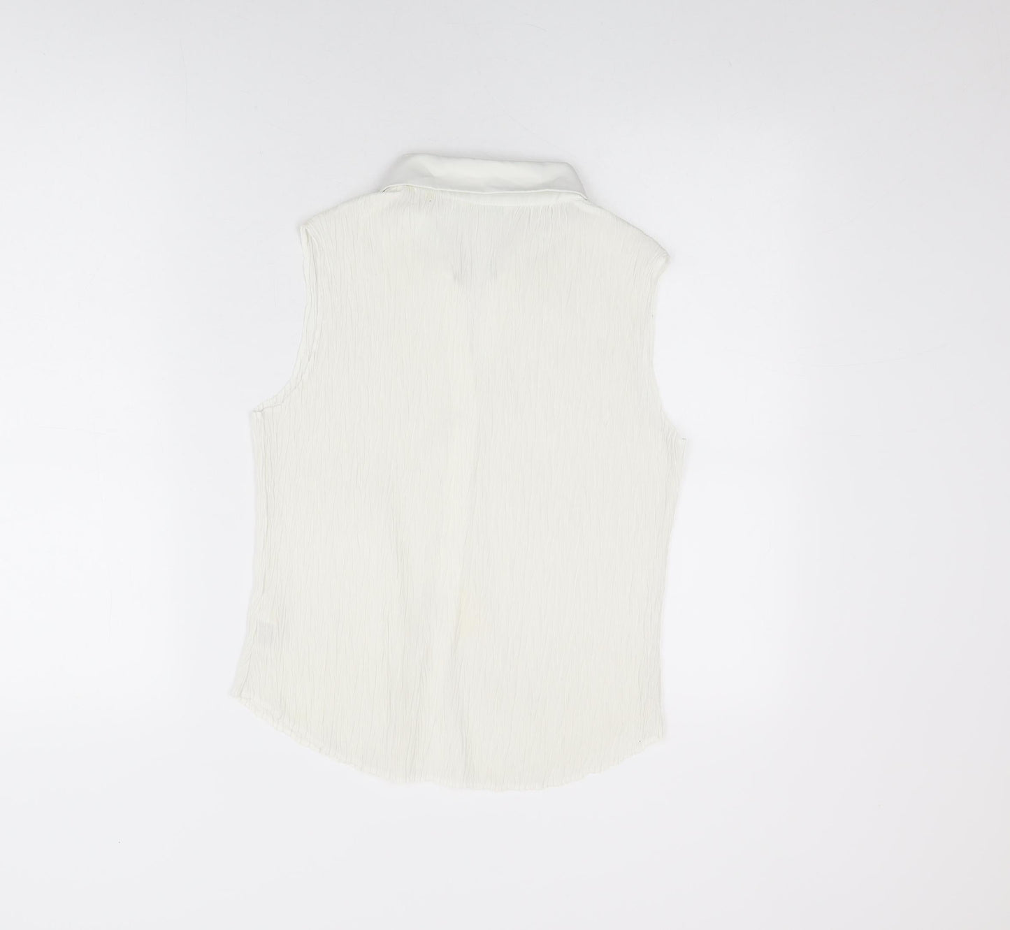 Womens UK Size 14 Marks and Spencer White Basic Button-Up