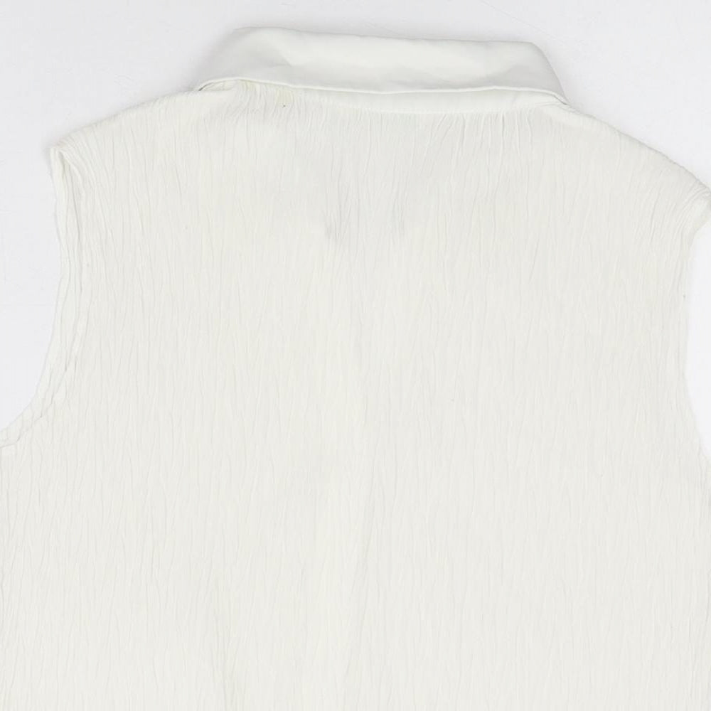 Womens UK Size 14 Marks and Spencer White Basic Button-Up